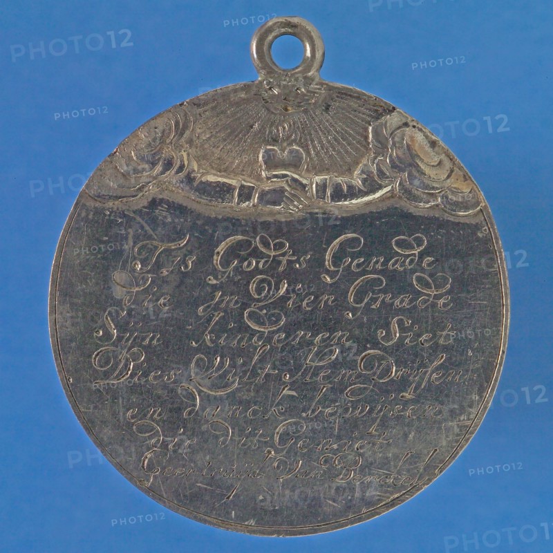 Medal on the 50-year marriage of Jan van Berckel and Geertruyt Ram, wedding medal medal medal silver, cast engraved medal