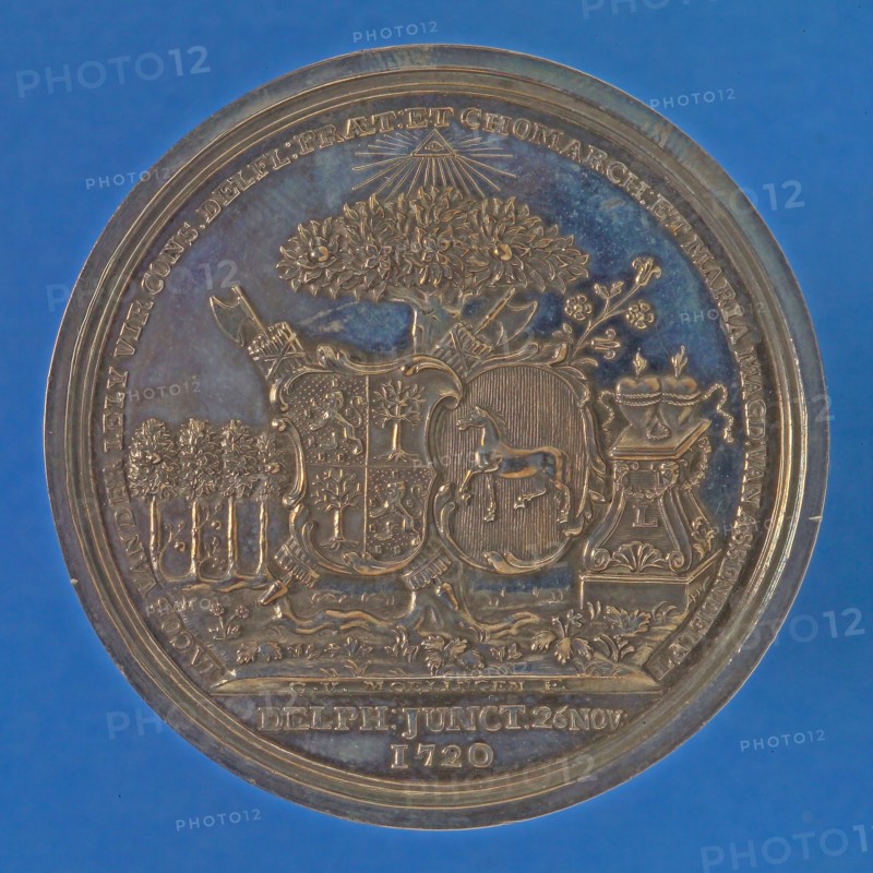 Gijsbert van Moelingen, Medal on the 25th wedding of Jacob van der Lely and Maria Magdalena van Assendelft, wedding medal