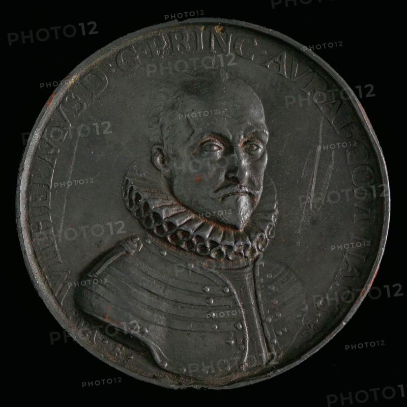 Peter van Abeele, Medal on the offer to Prince William I of the High Government, 1575, medallion medals lead metal, bust Prince