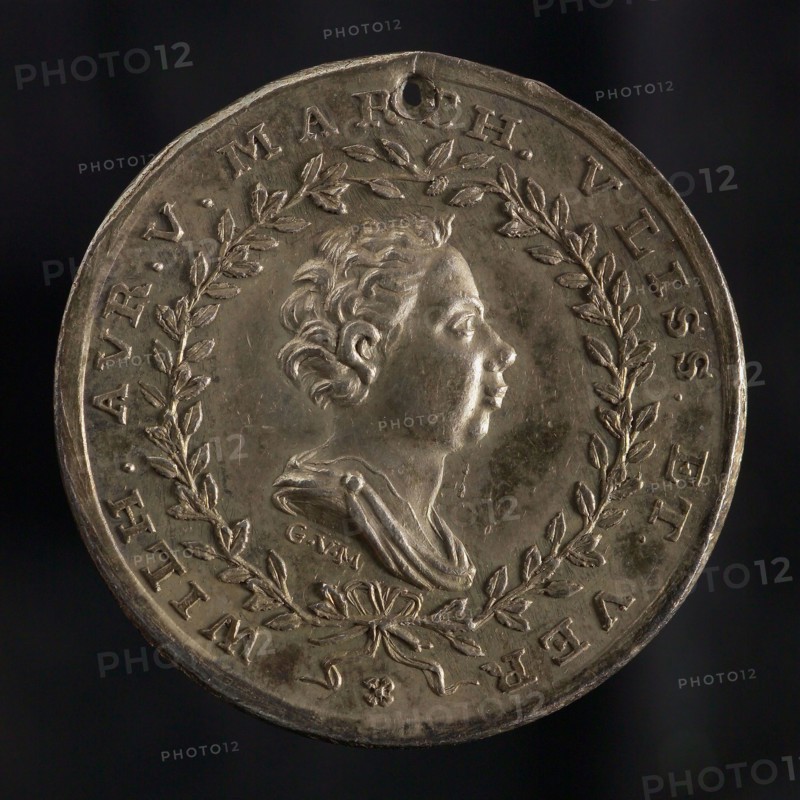 Gijsbert van Moelingen, Medal on the inauguration of William V as Marquis of Veere and Vlissingen, penning footage silver