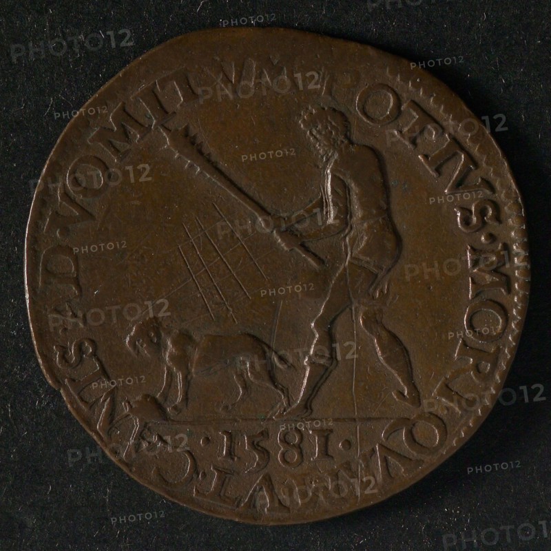 Medal on the renunciation of Philips II, jeton utility medal penny swap copper, man with good day or tomorrow star