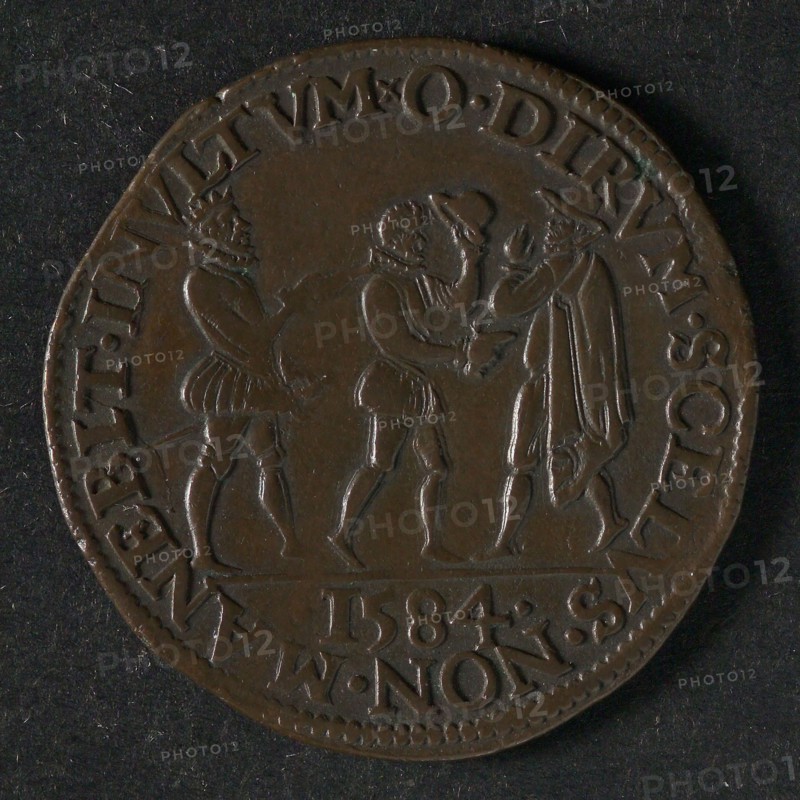 Medal on the murder of the Prince of Orange, jeton utility medal medal exchange buyer, the Prince of Orange is shot by Balthasar