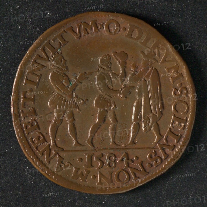 Medal on the murder of the Prince of Orange, jeton utility medal medal exchange buyer, Obverse: the Prince of Orange is shot