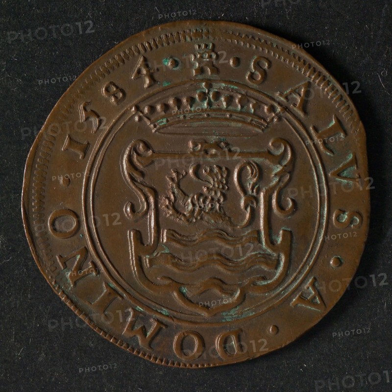 Medal on the courageous behavior of the States of Zeeland after the murder of the Prince of Orange, jeton utility medal penny