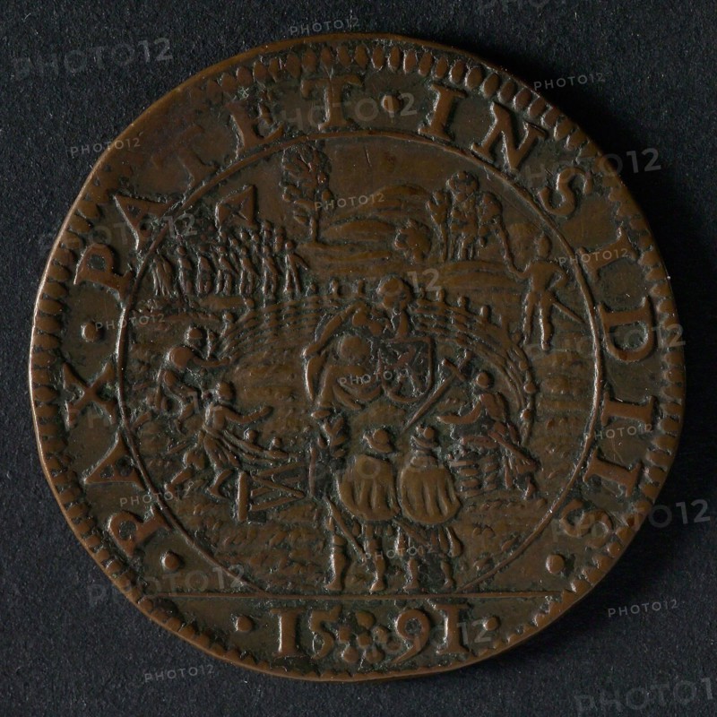 Medal on the mediation offered by the German Emperor, jeton utility medal medal exchange buyer, Dutch virgin leaning on