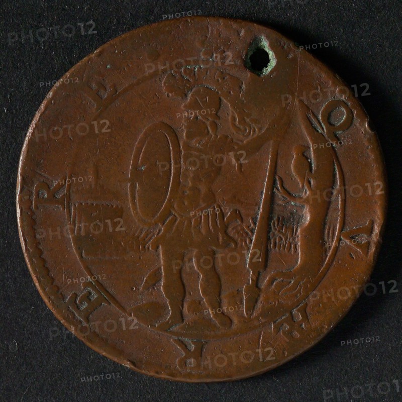 Medal on the heroism and wisdom of Prince Maurice, jeton utility medal penny exchange buyer, martial god Mars next to tree