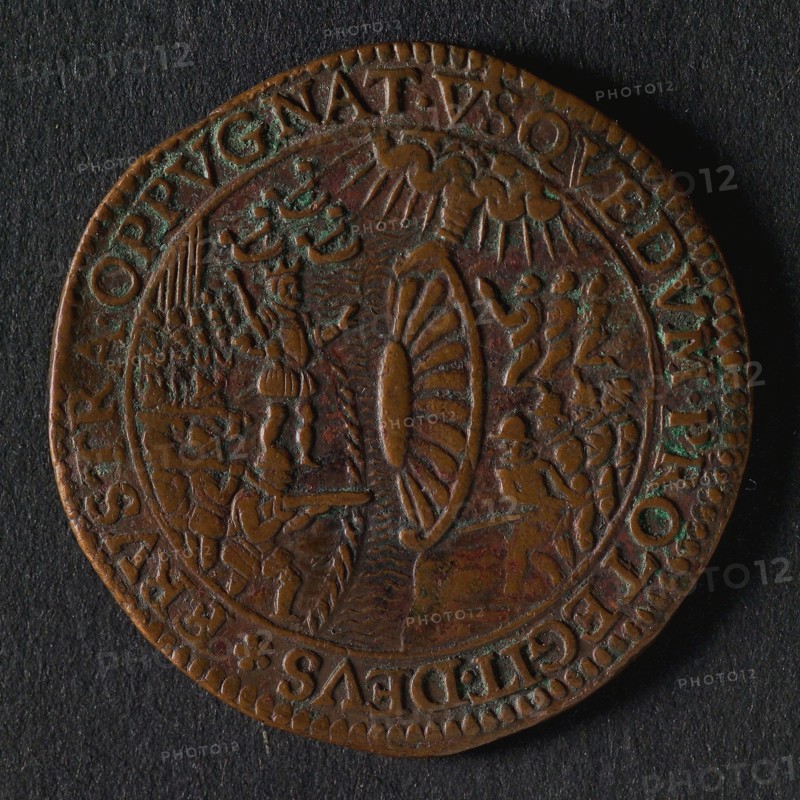 Medal on the threat of Zeeland by Albert of Austria, jeton utility medal medal exchange buyer, Spanish and Staatse armies
