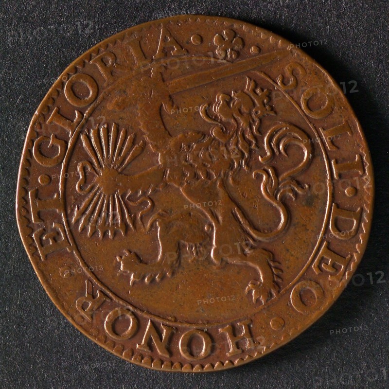 Bill on the victory of Prince Maurits at Turnhout and other war events, jeton utility medal medal exchange copper, crowned Dutch
