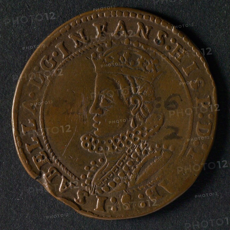 Medal on the marriage of Albert and Isabella, jeton utility medal medal exchange copper, crowned bust Isabella to the left