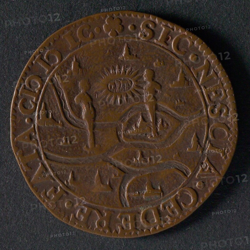 Bill on the admiration of Admiral van der Does and the futile siege of Bommel by the Spaniards, jeton utility medal