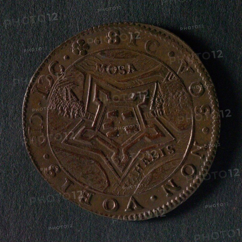 Medal on the conquest of the Fort St. Andries by Prince Maurits, jeton utility medal medal exchange copper, sunflower lit