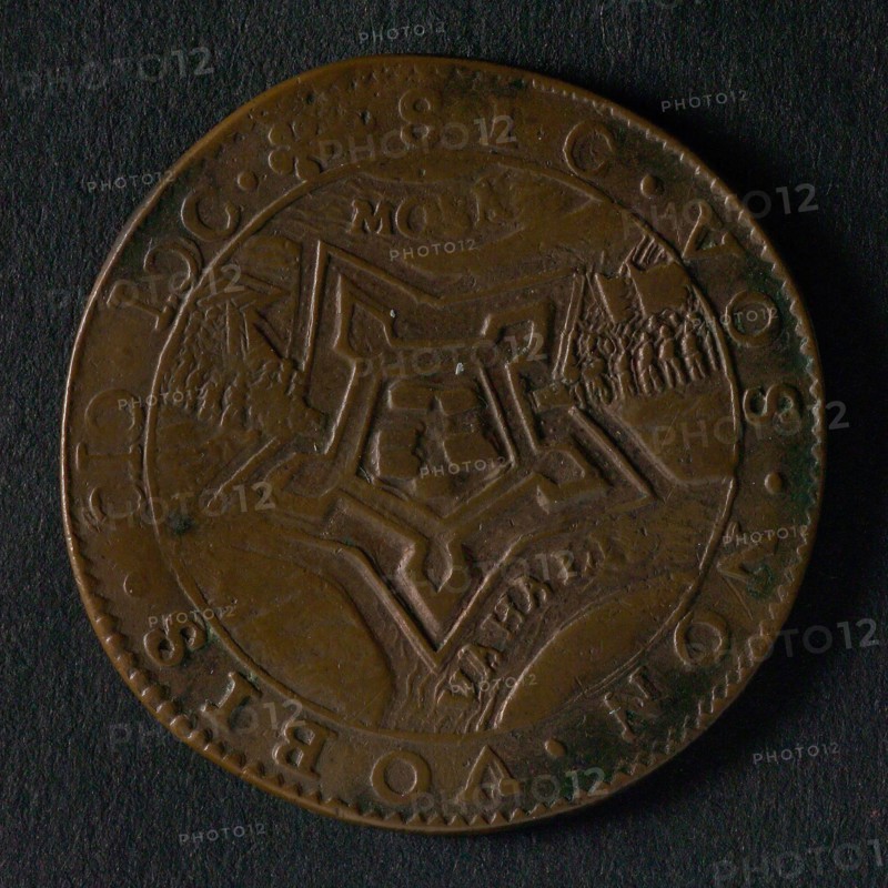 Medal on the conquest of the Fort St. Andries by Prince Maurits, jeton utility medal medal exchange copper, sunflower lit