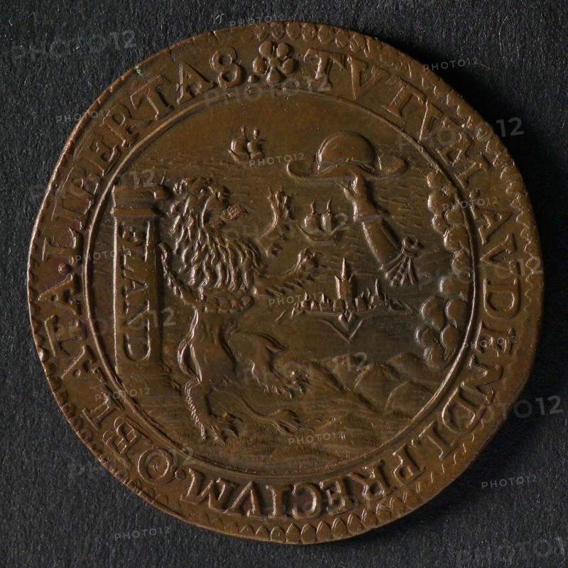 Medal on the peace proposals and the battle at Nieuwpoort, jeton utility medal medal exchange buyer, Flemish lion bound