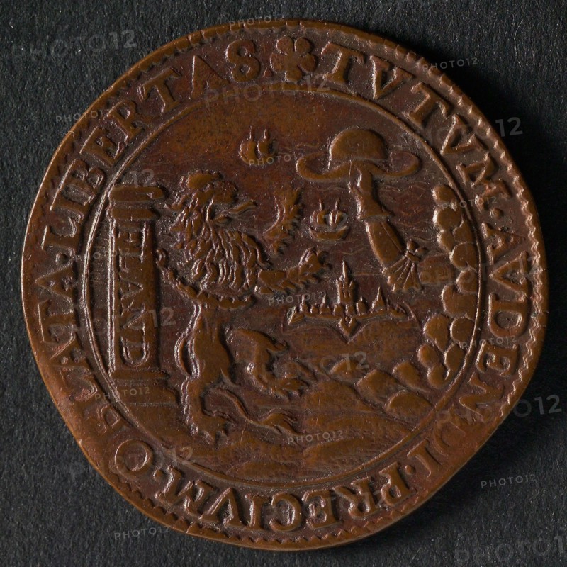 Medal on the peace proposals and the battle at Nieuwpoort, jeton utility medal medal exchange buyer, Flemish lion bound