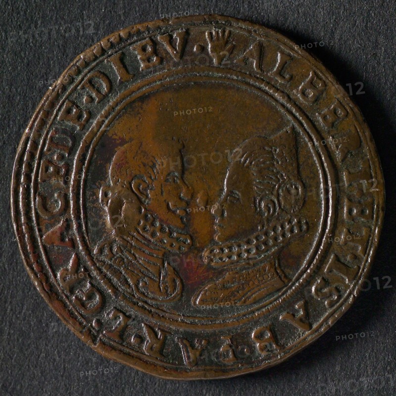 medal Albertus and Isabella, jeton utility medal medal exchange buyer, busts Albertus and Isabella employed legend: ALBERT. ET
