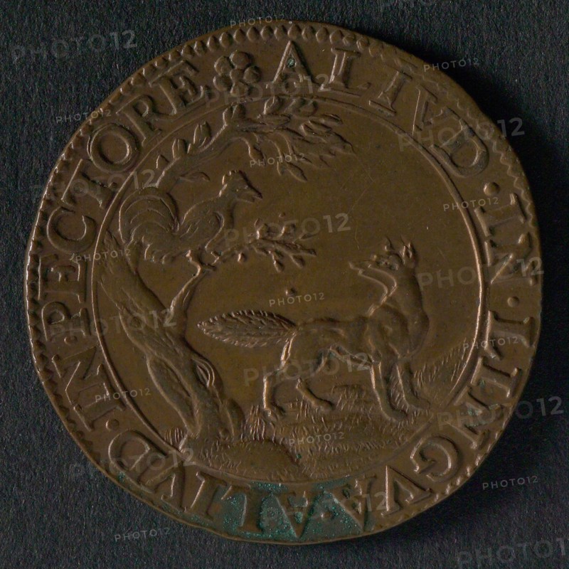 Medal on the proclaimed pardon of the Archdukes, jeton utility medal medal exchange buyer, fable of the cock and the fox legend