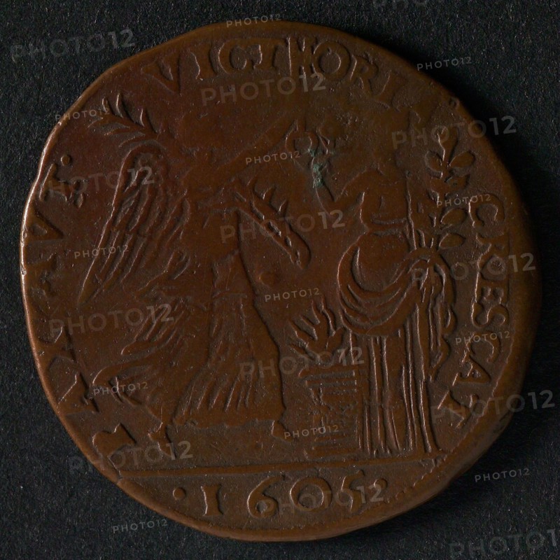 Medal on the propensity for peace, jeton utility medal medal exchange buyer, Goddess of victory with palm branch and key acts