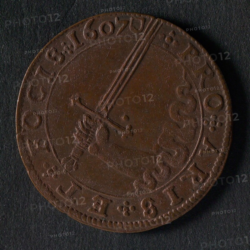 Medal from the States of Utrecht in connection with the negotiations on the file, jeton utility medal medal exchange buyer, arm