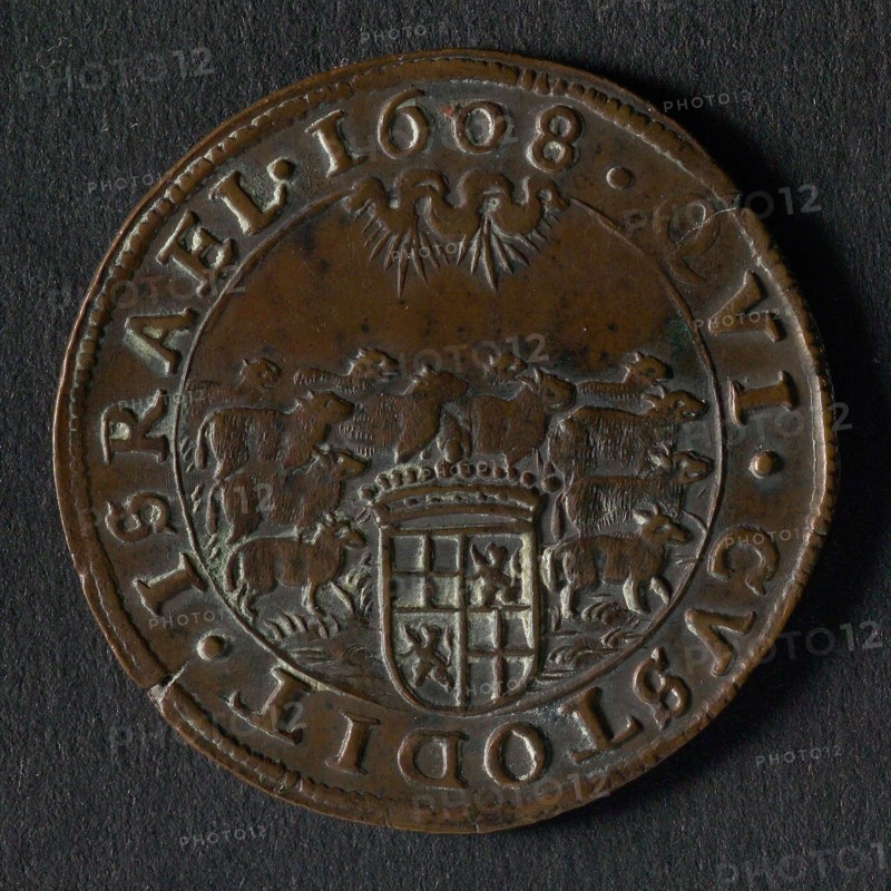 Medal on the negotiations on the 12-year file, jeton utility medal medal exchange copper, herd of sheep irradiated