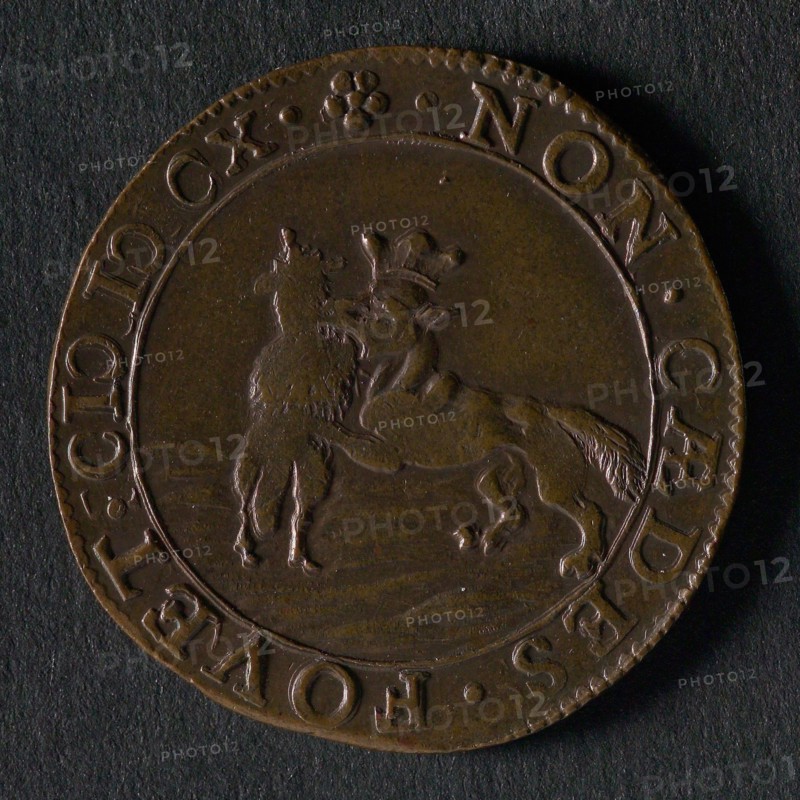 Medal on the murder of Henry IV, jeton utility medal medal exchange buyer, Two pigeons on open bible