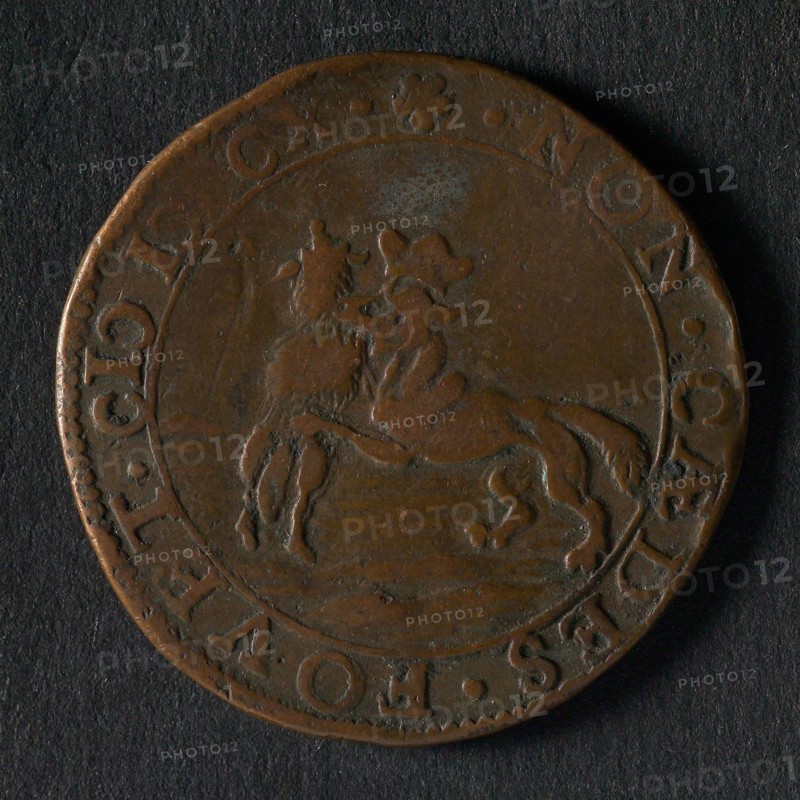 Medal on the murder of Henry IV, jeton utility medal medal exchange buyer, two pigeons on open bible; on both sides: S-C