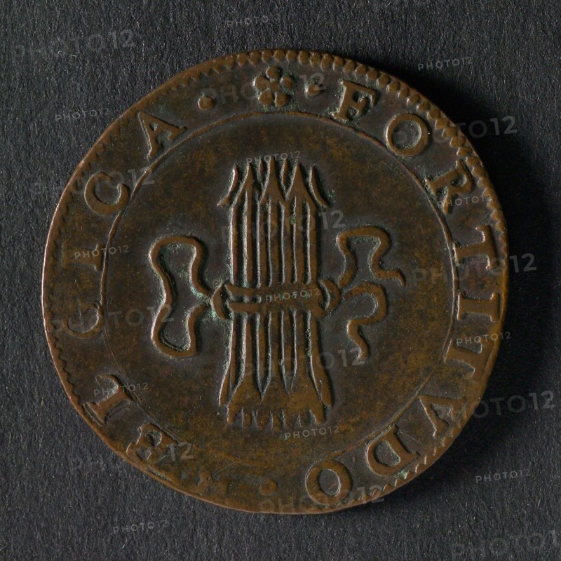Medal on the riots in Utrecht, jeton utility medal medal exchange copper, only text :. (Rose). MDCXII INDVCIAR V. S.C. Utrecht