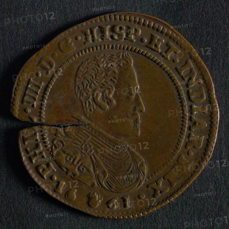 Medal on the birth of the Spanish crown prince, jeton utility medal medal exchange copper, bust Philips IV to the right