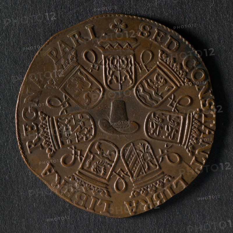 Medal on the expected peace in the Netherlands, penny footage copper, Dutch lion with arrows and scale; date, 1671 legend: NON