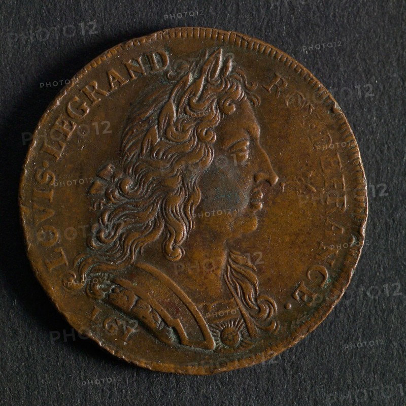Lazarus Gottlieb Lauffer, Medal on Louis XIV, jeton utility medal medal exchange buyer, bust of Louis XIV to the right