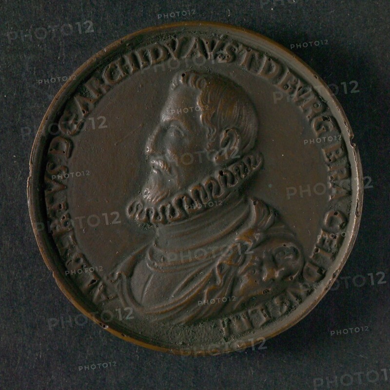 Unilateral medal on Albertus of Austria, penny footage copper, BRA GEL DNS LRI