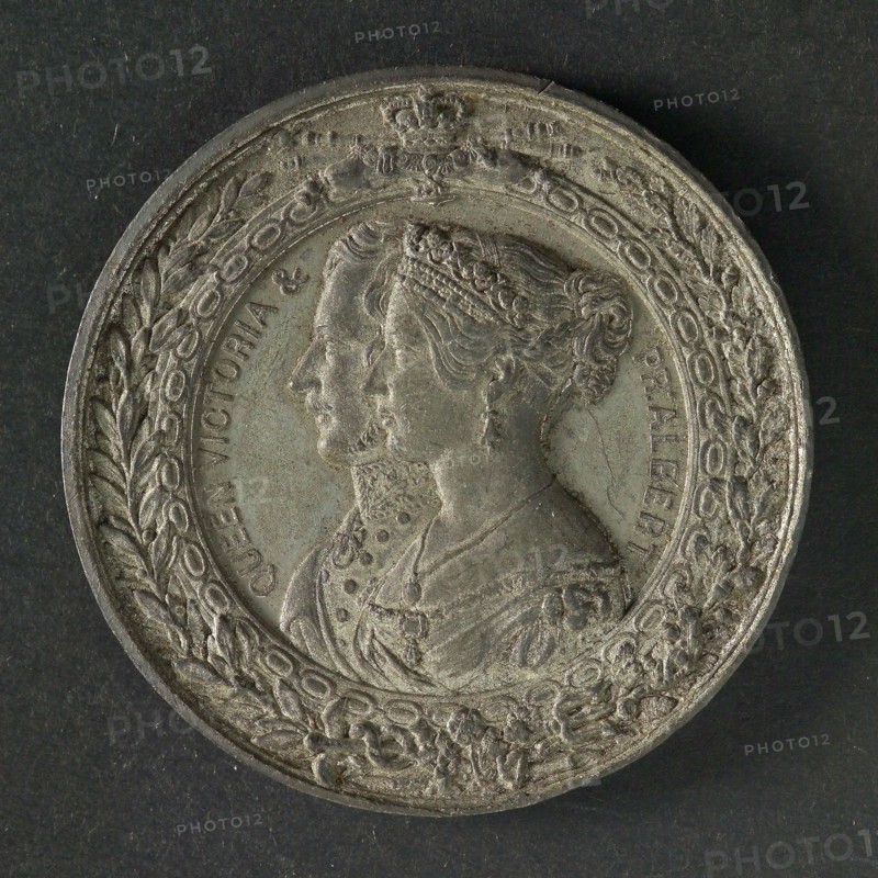 Allen, Medal at the World Exhibition in London in 1851, penning visual material tin, busts Queen Victoria and Prince Albert left