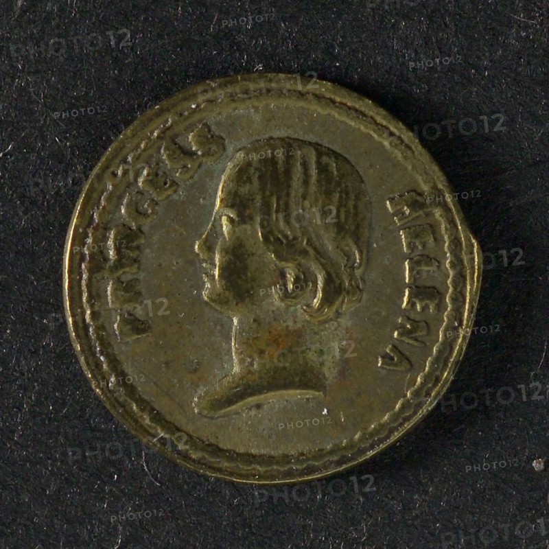 Medal on the birth of Princess Helena of England, birth medal medal visual material copper, bust princess Helena legend