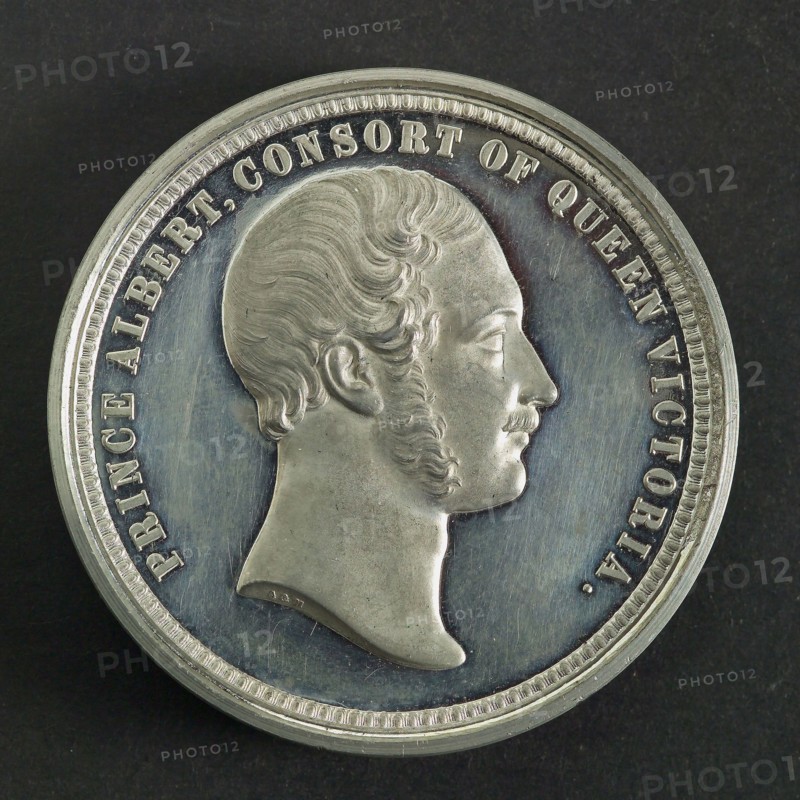 Allen, Medal at the World Exhibition in London in 1851, medallion medal white metal, bust Prince Albert to the right