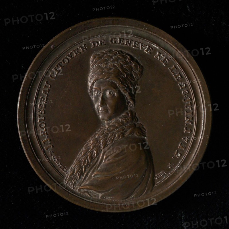 G.C. Waechter, Medal on Jean Jacques Rousseau, medallion medal bronze, bust Rousseau little to the left omschrift: J.J. ROUSSEAU