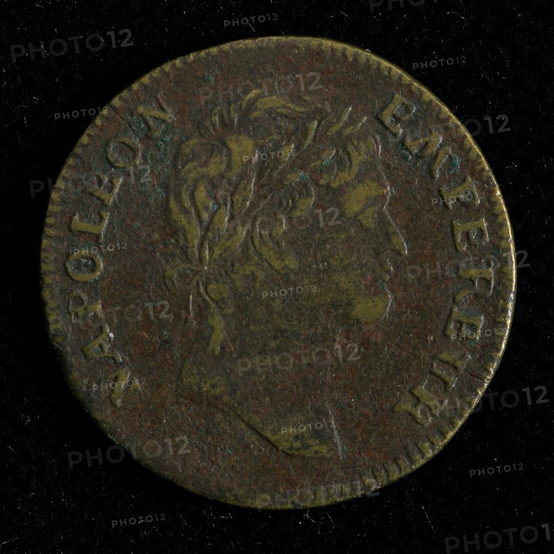 Medal on the Emperor Napoleon, jeton utility medal medal exchange bronze, Portrait of Napoleon with laurel wreath to the right