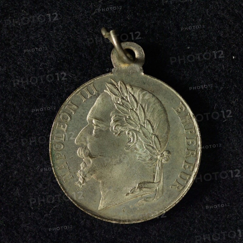 Bearer's medal at the World's Fair in Paris in 1867, bearer token medal identification carrier bronze silver, silvered, portrait