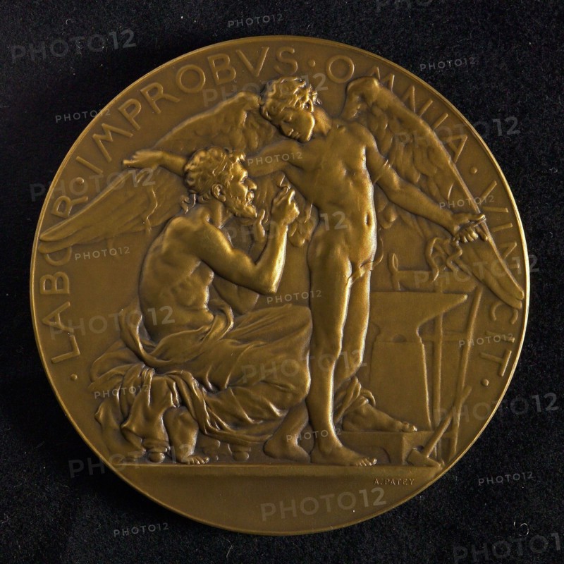 Auguste Patey (1855 - 1930), Medal on the tests with controllable hot air balloons taken at Chalais Meudon in 1885, penny