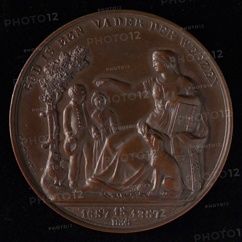 Samuel Cohen Elion, Medal on the 200th anniversary of the Diaconie Orphanage of the Dutch Reformed Church in Amsterdam, penning