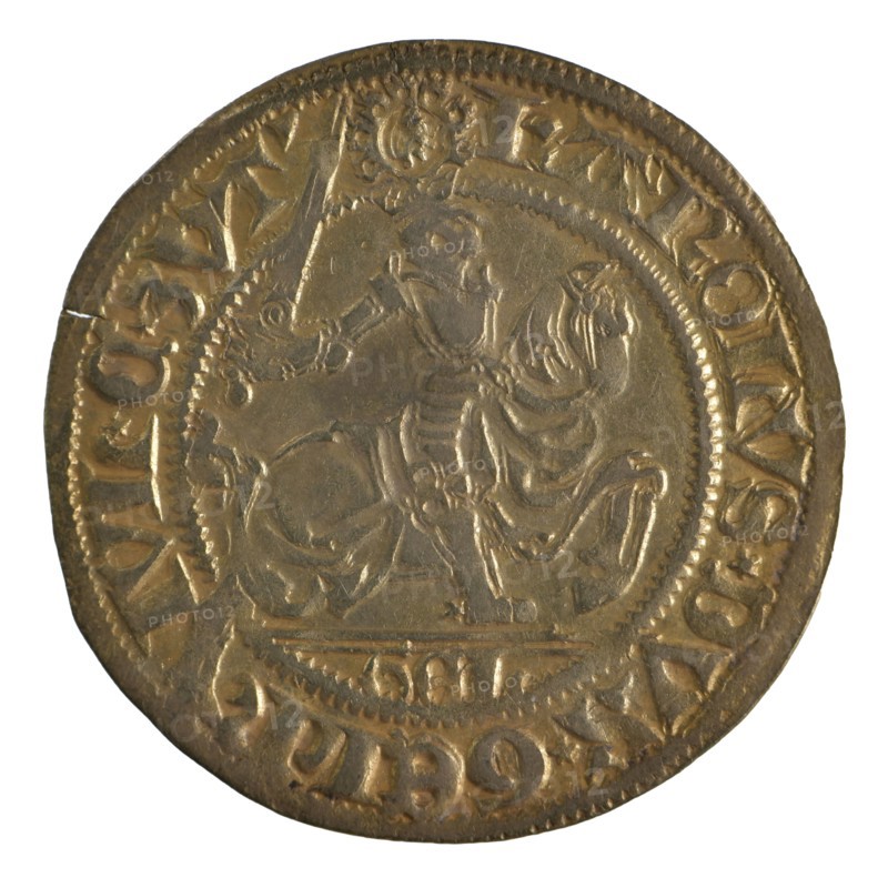 Rijdergoudgulden, Gelderland, Karel van Egmond, z.y., gold gulden coin money swap money found gold, KAROLVS. DVX. GELR - IVL. C