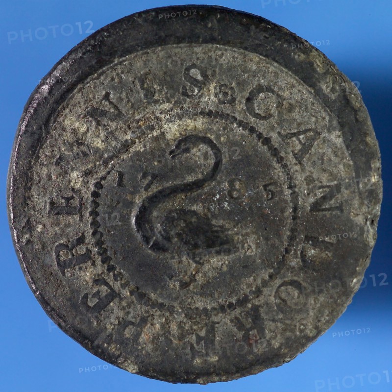 Evening meal medal 1786, supper medal penny exchange lead metal, d 0.2 Supper medal of the Evangelical Lutheran congregation