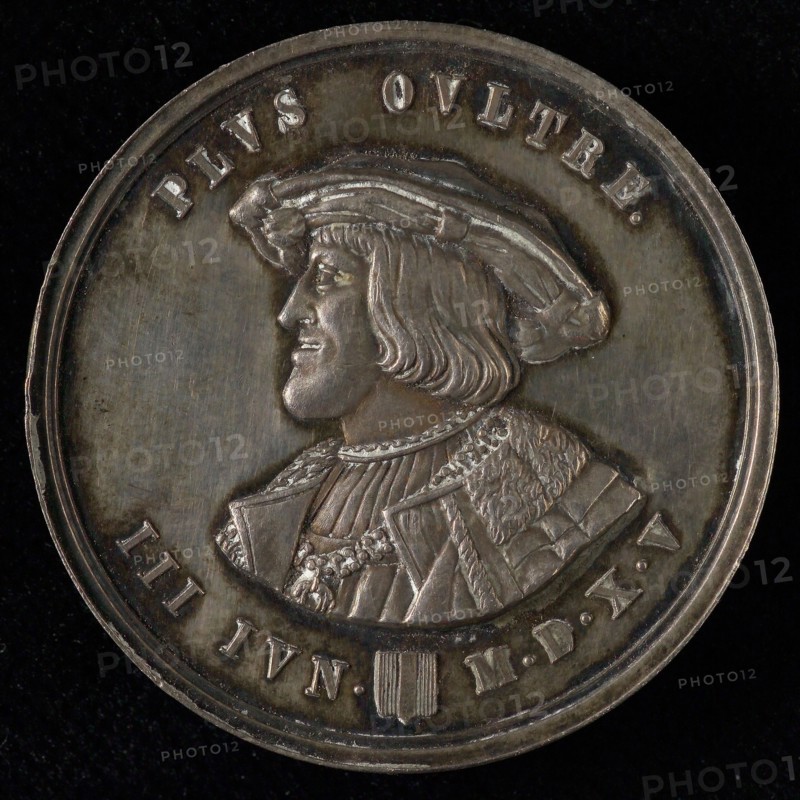 's Rijks Munt, Medal on the 280th Diës of the Leiden University, penning footage silver, left-facing bust of Charles V, PLVS