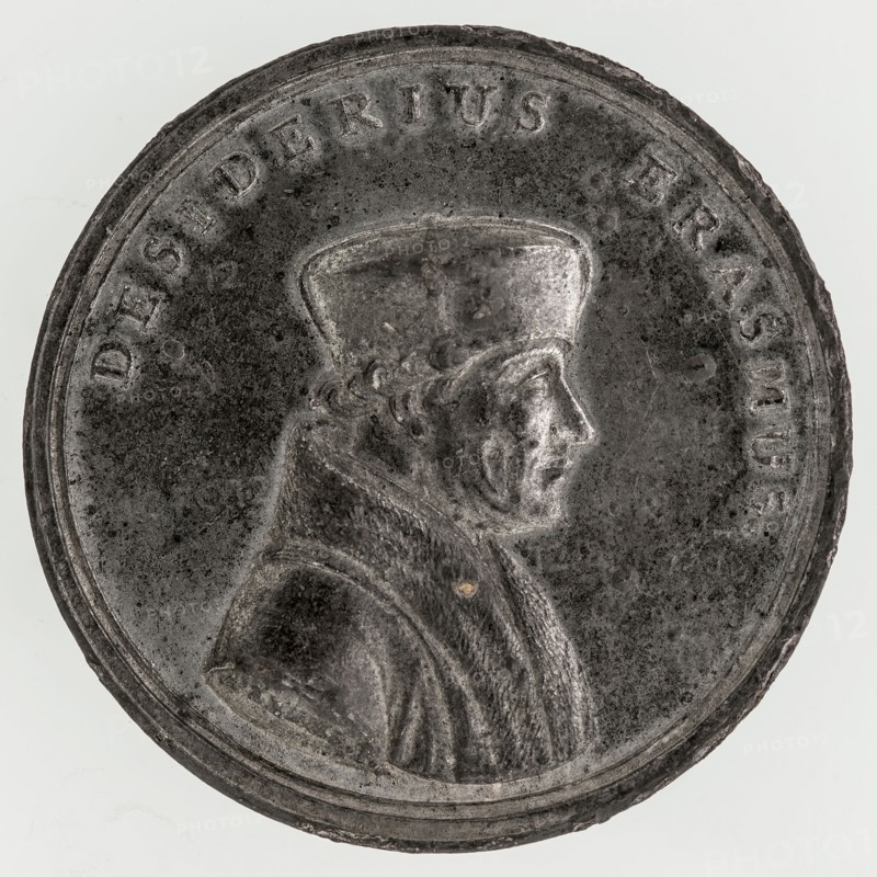 A. Bemme, Medal on Erasmus, penning footage tin, d 0,6 struck, bust Erasmus with beret to the right, DESIDERIUS ERASMUS signed