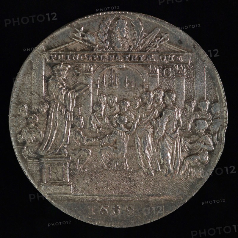 design: Romeyn de Hooghe, Medal of Rotterdam 1689, Toolkit penning identification carrier silver, palm tree with on the foot
