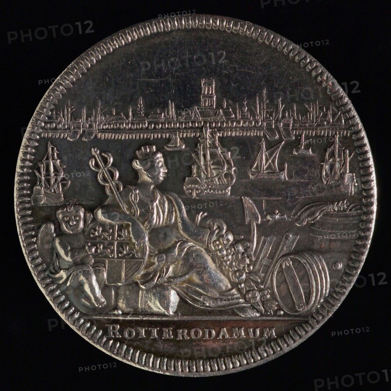 Jacob van Dishoeck, Medal with city virgin and city weapon Rotterdam, Toolkit penning identification carrier silver, F: city