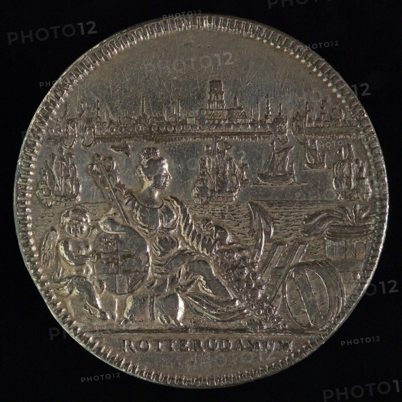 Jacob van Dishoeck, Medal with city virgin and city coat of arms of Rotterdam, tooling medal penning identification carrier