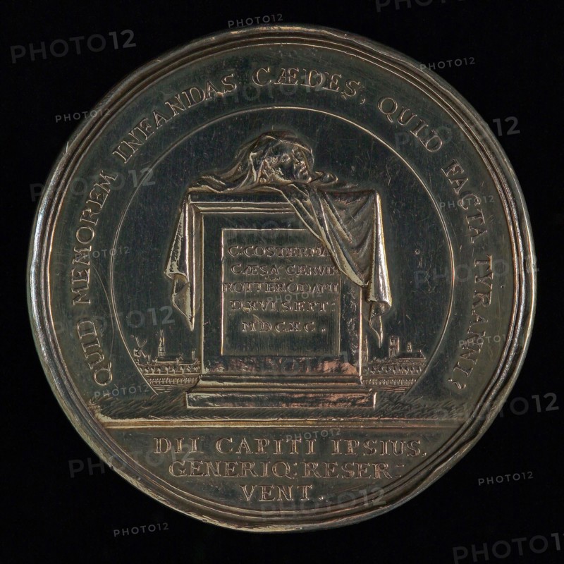 Jan Smeltzing I, Medal on the plunder of the house of Baljuw Jacob van Zuylen van Nijevelt at the Leuvehaven in Rotterdam, penny