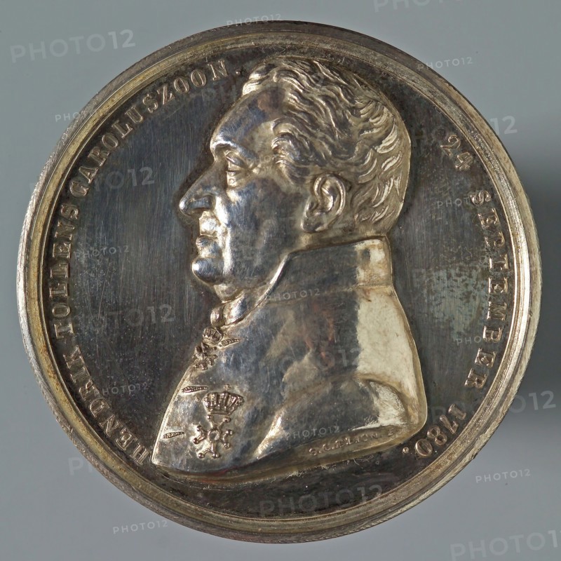 design: Samuel Cohen Elion, Silver coin on the occasion of Hendrik Tollens' 70th birthday, penning footage silver, grammes