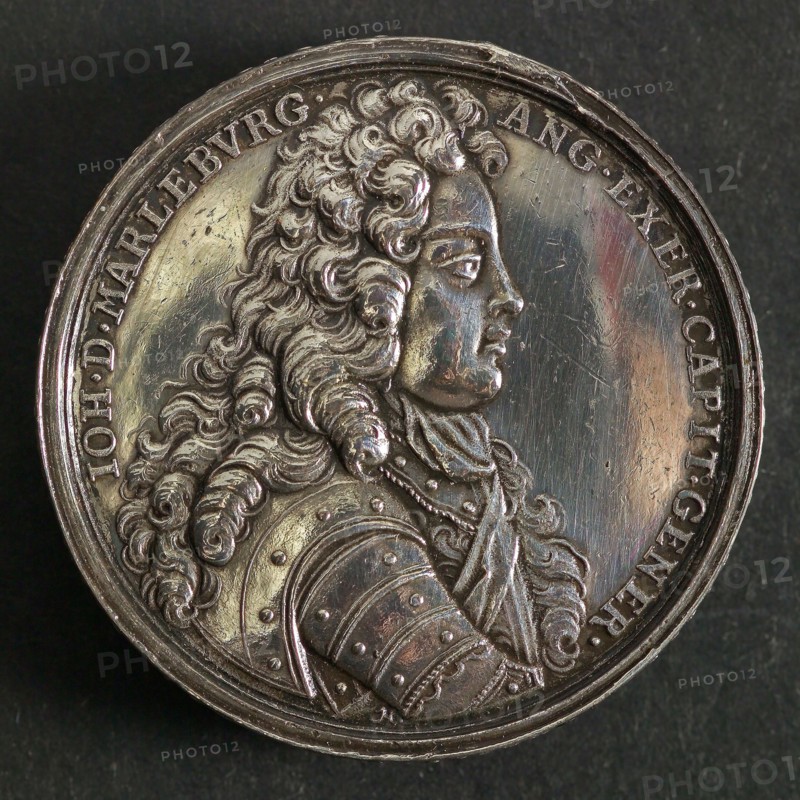 Medal on the Duke of Marlborough, English Commander-in-Chief at the Battle of Höchstädt an der Donau, penning footage silver