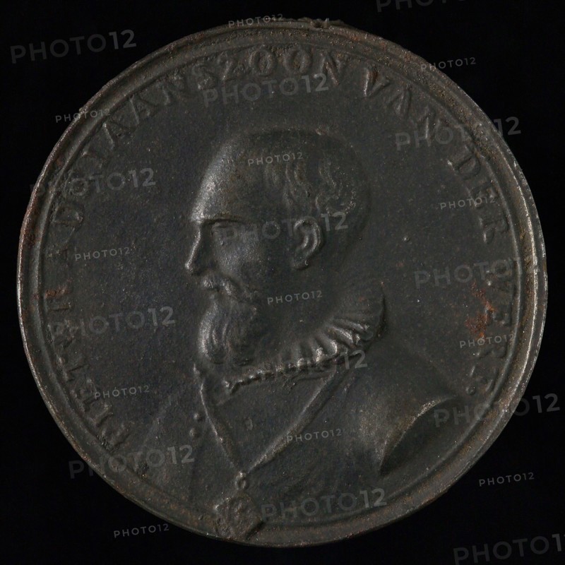 A. Bemme, Medal on the death of Pieter Adriaanszoon van de Werf, mayor of Leiden, death medal medal imagery lead metal, bust