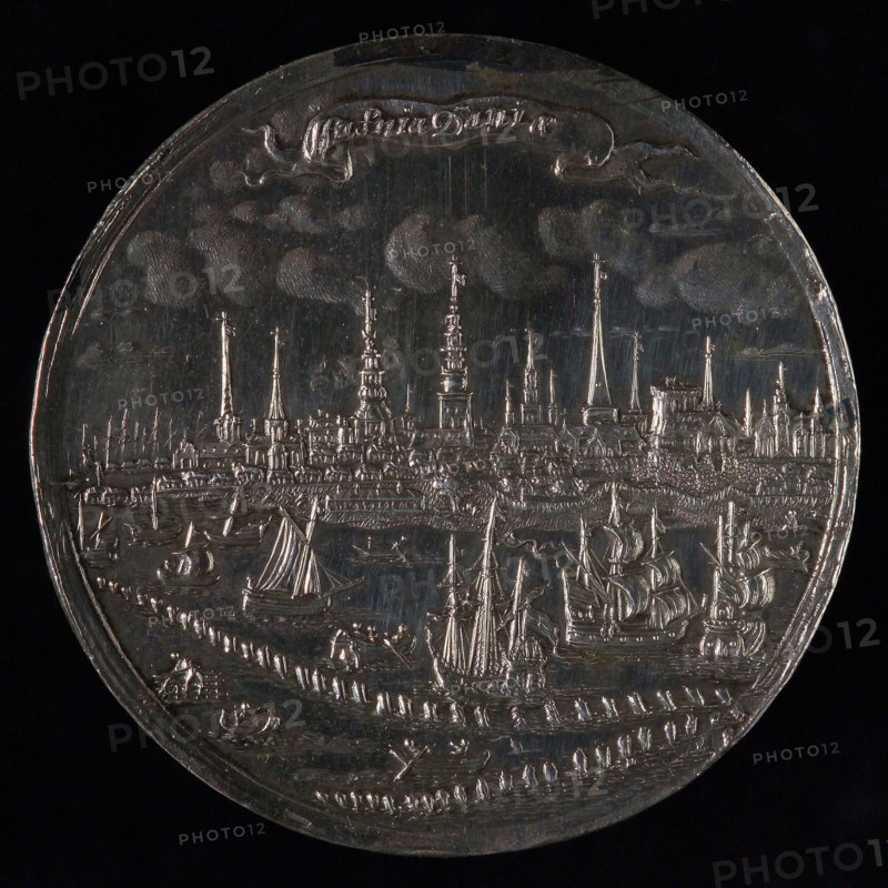 J. Höhn, Medal at the Battle of the Sound, penny footage silver, Sea battle in the Sont between Dutch and Swedish ships